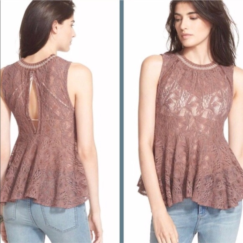 free people maisie raspberry peplum top